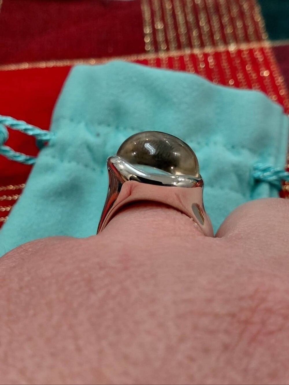 Tiffany Silver Rock Crystal Cabochon Ring